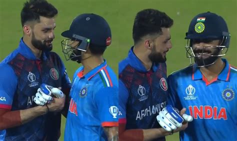 Cwc Watch Virat Kohli And Naveen Ul Haq Smile Shake Hands