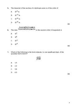 Ib Dp Physics Question Book Topic Measurement Sl Last Exams