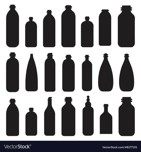 Diverse Bottle Silhouettes Royalty Free Vector Image