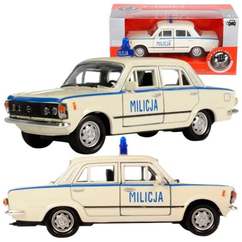 Samoch D Autko Model Metalowy Welly Fiat P Milicja Policja Na