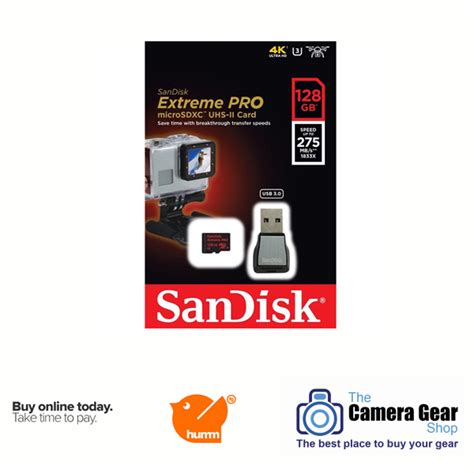 Sandisk Extreme Pro Microsdxc 128gb Uhs Ii U3 Class 10 275mbs Memory Card The Camera Gear Shop