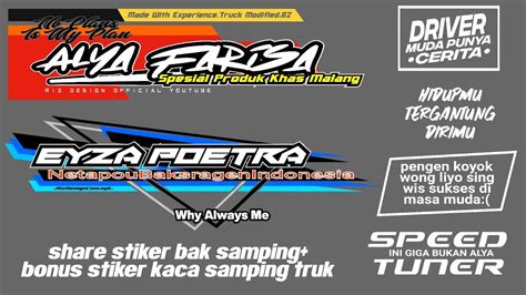 Share Mentahan Stiker Bak Truk Bonus Stiker Kaca Samping Truk Bussid