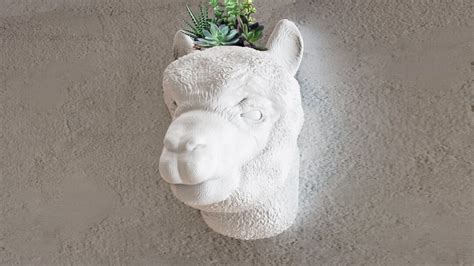 Llama Head Wall Planter Wall Mount Flower Vase Pot Alpaca Head