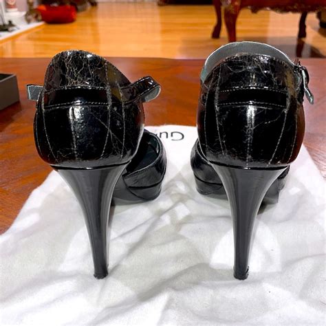 Black Patent Leather High Heel Sandals Gem