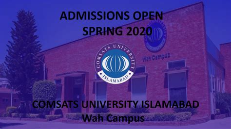 Admissions Open Spring 2020 COMSATS University Wah Campus Jaamiah