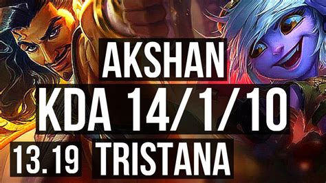 AKSHAN Vs TRISTANA MID 14 1 10 Rank 5 Akshan 1400 Games