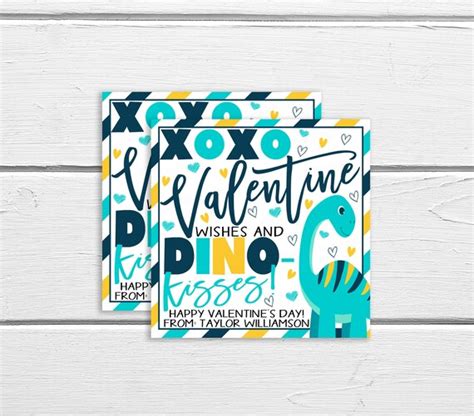 Valentine Dinosaur Gift Tags Editable Dino Gift Tag You Are Dino Mite