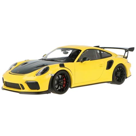 Miniatura Carro Porsche 911 991 2 GT3 RS 2019 Amarelo 1 18