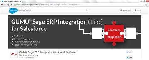 GUMU Sage 100 ERP Integration Lite Now On Salesforce AppExchange