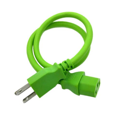 Kentek 2 Ft Green 3 Prong Universal Ac Power Cable Cord For Pc Computer Monitor Printer Tv