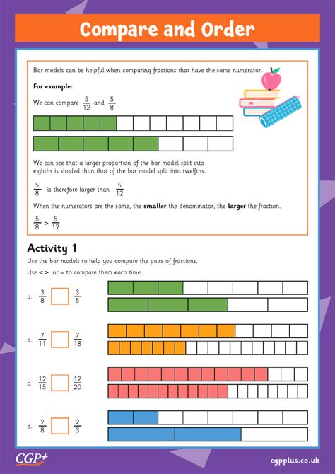 Compare And Order Fractions Using Numerators Year Cgp Plus