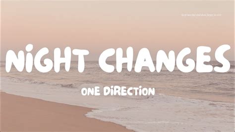 Night Changes One Direction Lyrics Youtube