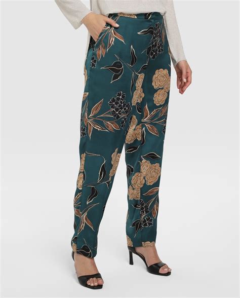 Pantalón fluido de mujer talla grande Couchel con estampado floral El