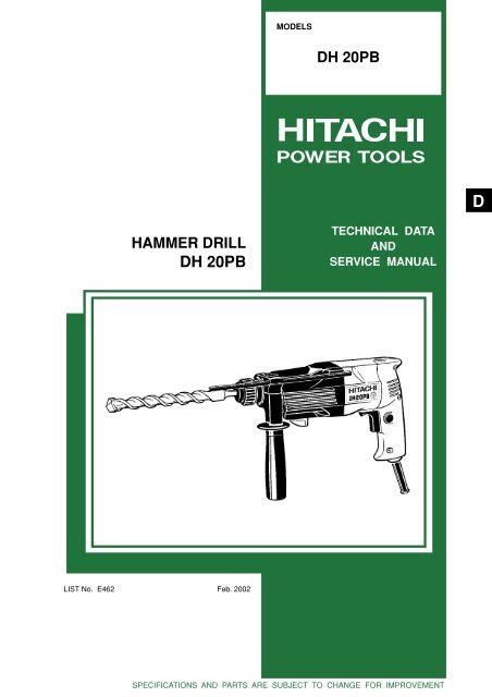 Hammer Drill Dh 20pb Hitachi