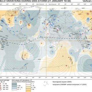 30. Map of the Northward component of geomagnetic field variations ...