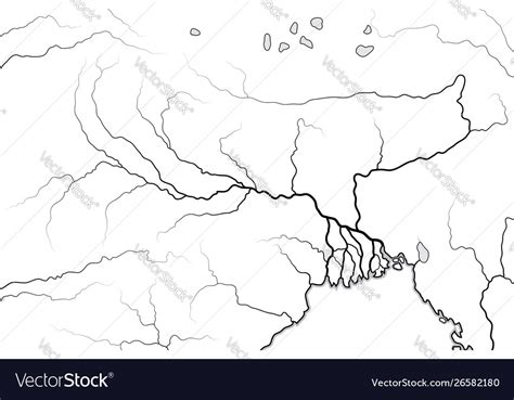 World map ganges river valley and delta bengal Vector Image