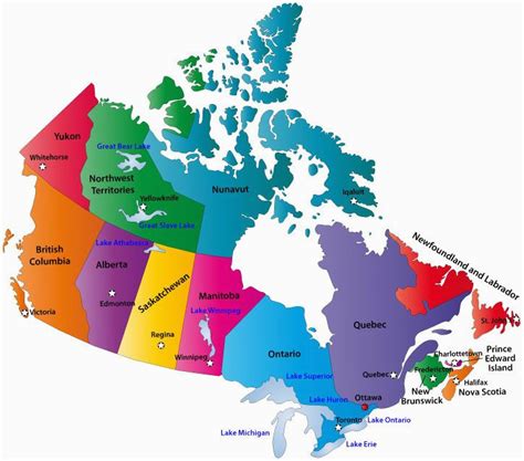 Coloured Map Of Canada | secretmuseum