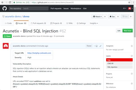 SQL Injection Scanner Acunetix