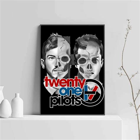 Twenty One Pilots Logo Skeleton Face Posters