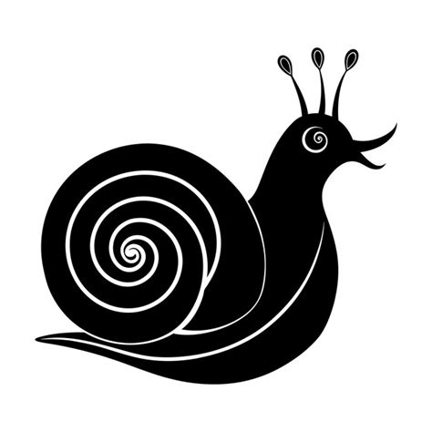 Premium Vector Black And White Snail Silhouette Illustration