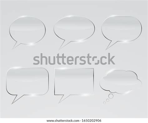 Set Realistic Glass Speech Bubbles Vector Stock Vector Royalty Free 1650202906 Shutterstock