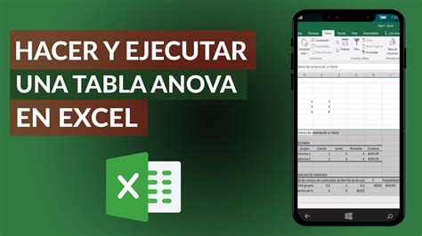 C Mo Hacer Y Ejecutar Una Tabla Anova En Excel Datos Y F Rmulas Youtube