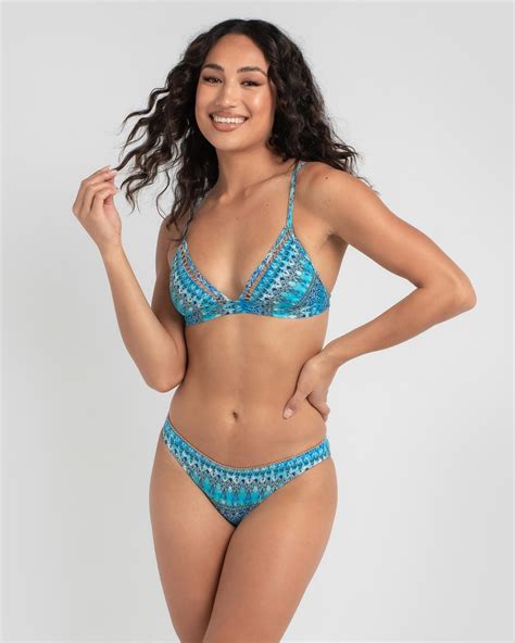 Shop Topanga Marine Jewel Triangle Bikini Top In Blue Fast Shipping