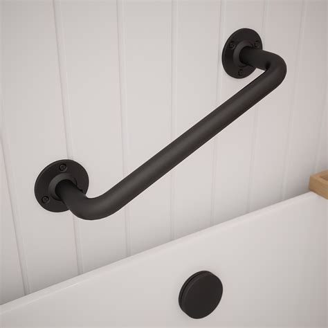 Rothley Matt Black Grab Rail Pear Stairs