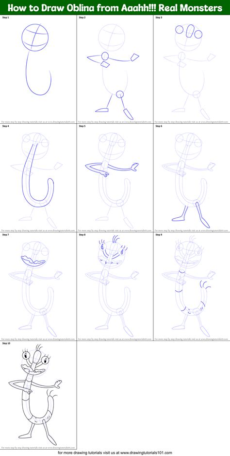 How To Draw Oblina From Aaahh Real Monsters Aaahh Real Monsters