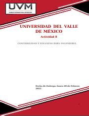 A8 CONTABILIDADYFINZ docx UNIVERSIDAD DEL VALLE DE MÉXICO Actividad 8