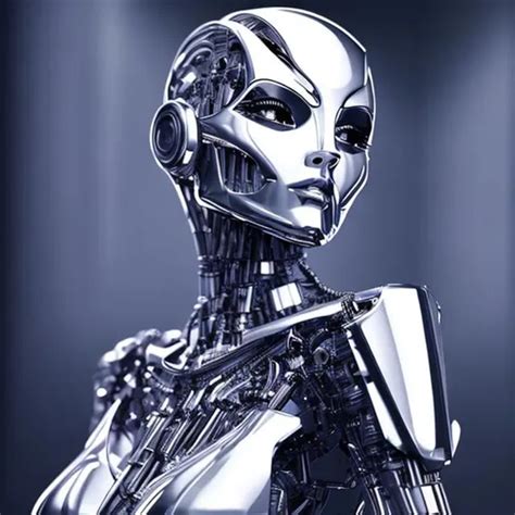 Beauty Woman Robot Crome