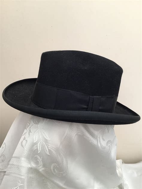 Vintage Fedora Gents Hat Black Felt Dunnand Co London Gents Hats