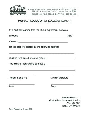 Termination Of Lease Contract Agreement Sample Form Fill