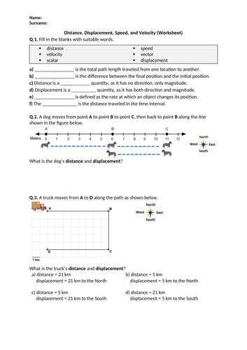 32 Distance And Displacement Worksheet Answer Key Support Worksheet