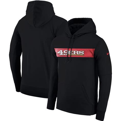 Mens San Francisco 49ers Nike Black Sideline Team Performance Pullover