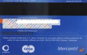 Bank Card: Mercantil (Banco Mercantil, VenezuelaCol:VE-MS-0052