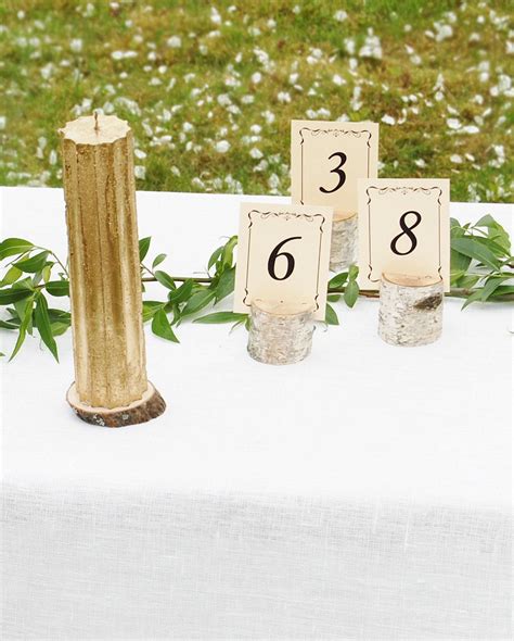 Table Number Holders Rustic Name Card Holders Birch Branch Etsy Eco