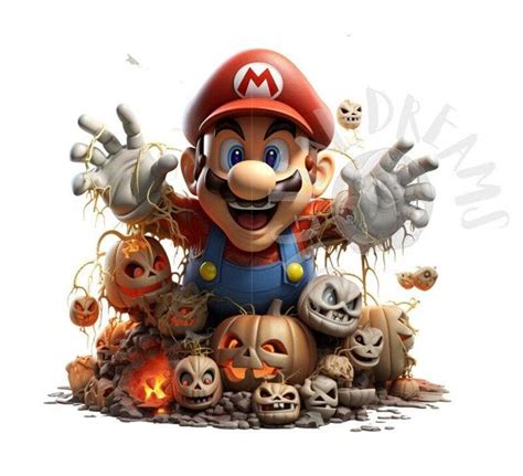 Set of 8 Realistic Mario Bros Halloween-themed Images JPEG, PNG, PDF - Etsy