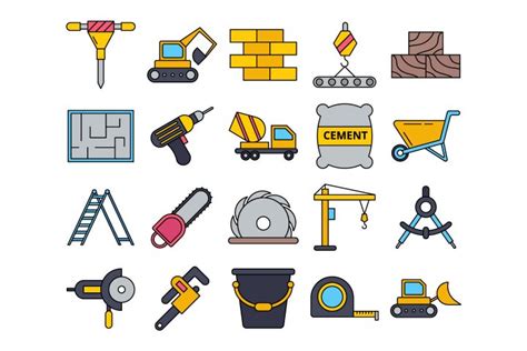 Construction Site Vector Free Icons Set GraphicSurf