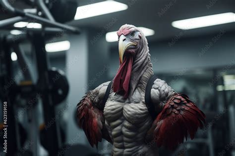 Fit Turkey Standing At The Gym Fit And Fabulous Muscular Turkey Takes