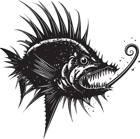 Premium Vector Serrated Scales Angular Creature Fish Logo With Wicked