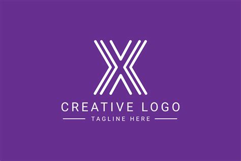 Modern creative letter X vector logo design. Minimalist flat line logo ...