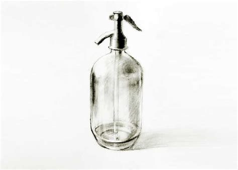 Transparent bottle drawing