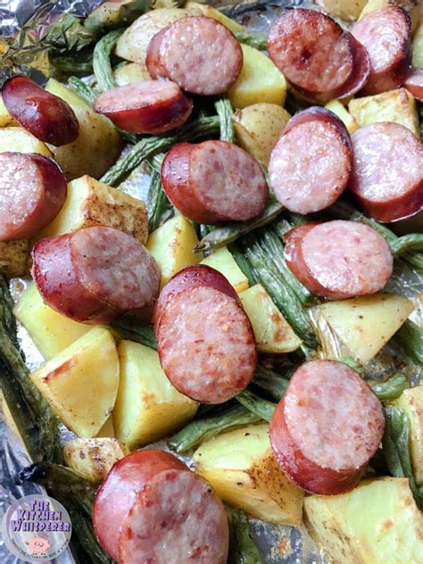 Sheet Pan Smoked Kielbasa With Herbed Potatoes And Green Beans