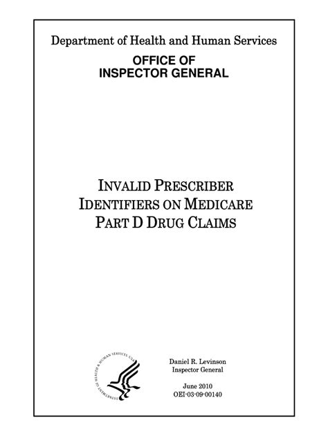 Fillable Online Fillable Invalid Prescriber Identifiers On Medicare Part D Drug Claims Fax Email