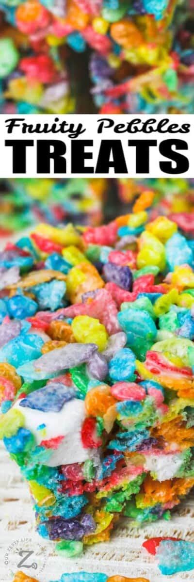 Fruity Pebbles Marshmallow Treats (15 Min Prep!) - Our Zesty Life