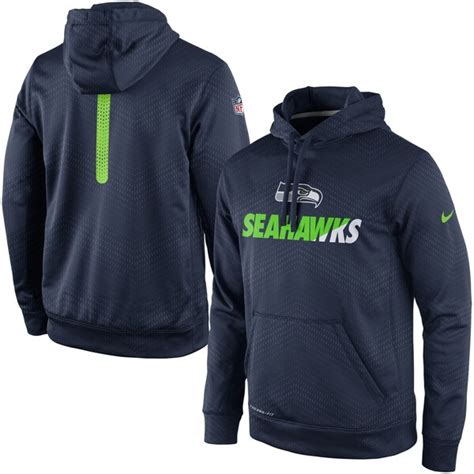 Mens Seattle Seahawks Nike Navy Sideline Fleece Therma Fit Pullover