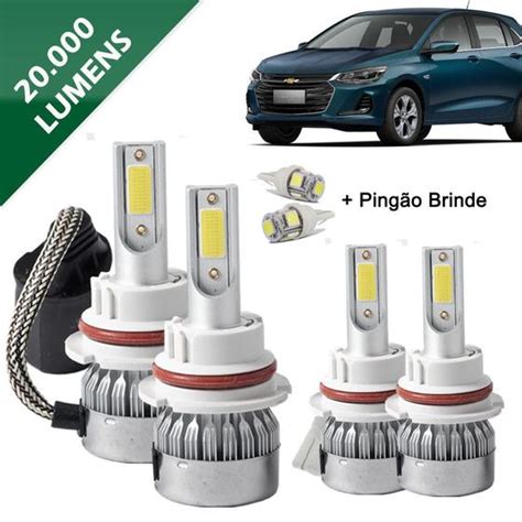 Kit Super Led Onix Turbo Farol Alto E Baixo Lumens