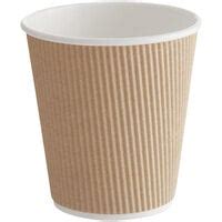 Choice Oz Double Wall Ripple Kraft Paper Hot Cup Pack