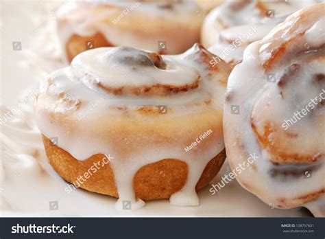 Delicious Freshly Baked Cinnamon Rolls On Stock Photo 108757601